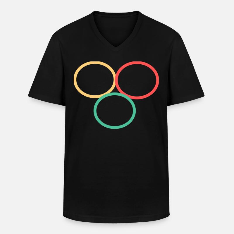 Drei Kreise Simpel Design - Männer-T-Shirt mit V-Ausschnitt - Schwarz