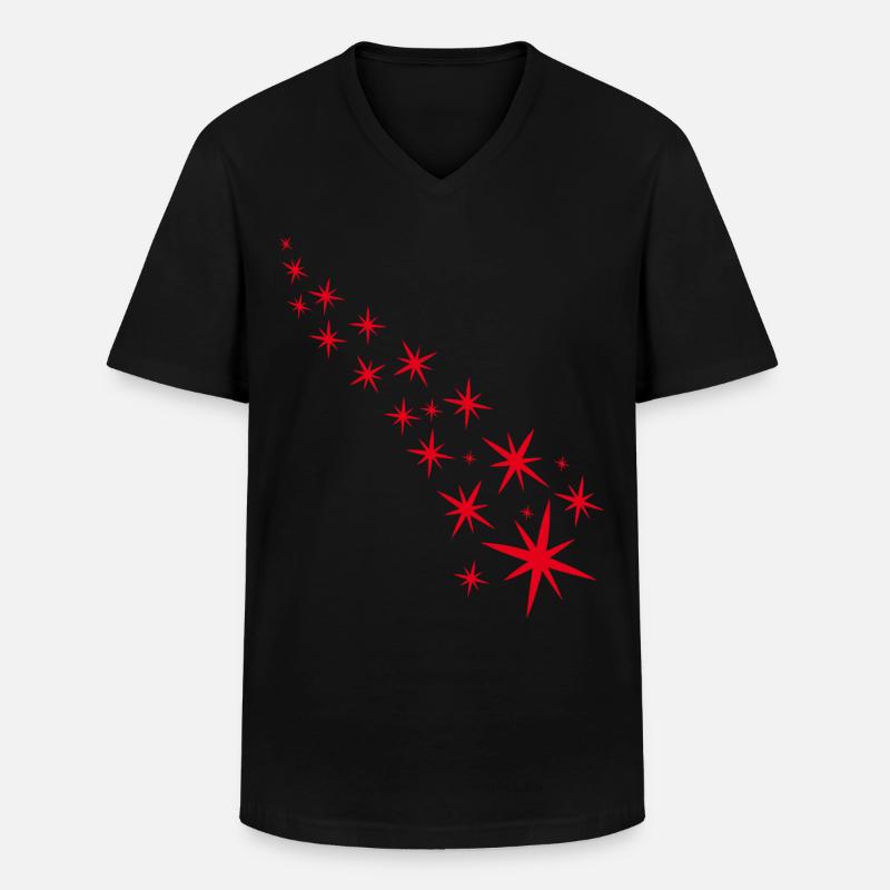 Roter Sternenhimmel - Männer-T-Shirt mit V-Ausschnitt - Schwarz