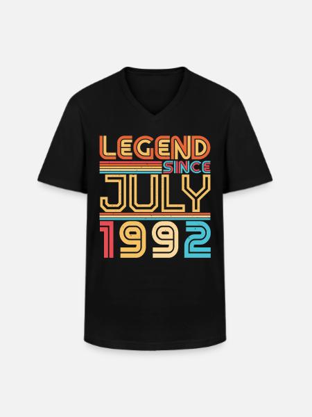 July 1992 30th birthday - Men's V-Neck T-Shirt - black