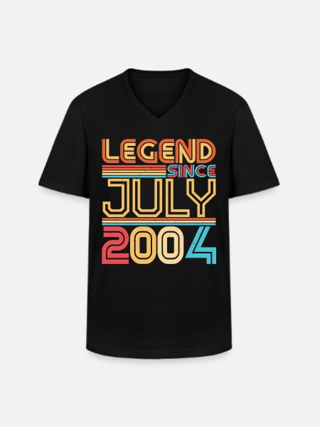 July 2004 Finally 18. - Men's V-Neck T-Shirt - black