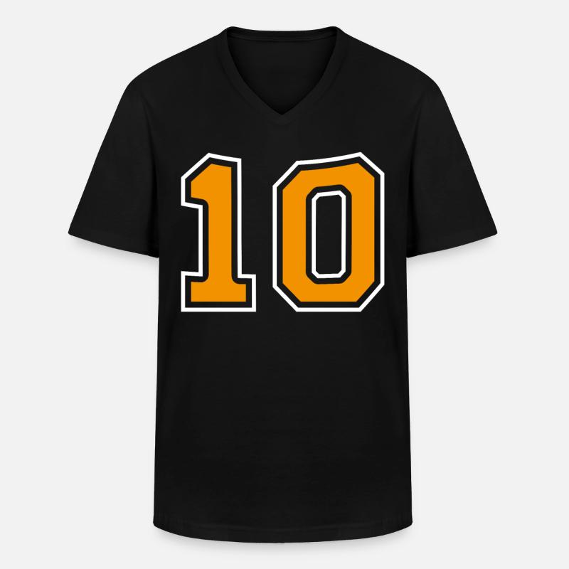 10 Oranges Design - Männer-T-Shirt mit V-Ausschnitt - Schwarz