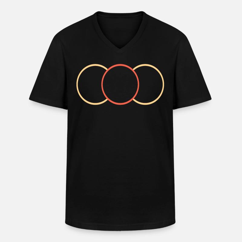 Kringel Gelb -Rot - Männer-T-Shirt mit V-Ausschnitt - Schwarz