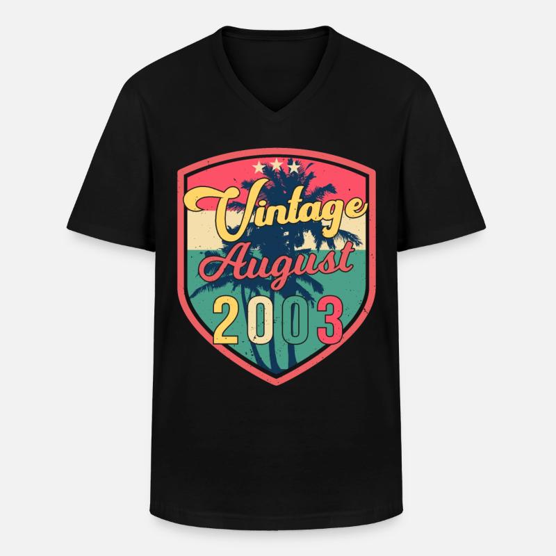 Bester Geburtsmonat August 2003 - Männer-T-Shirt mit V-Ausschnitt - Schwarz