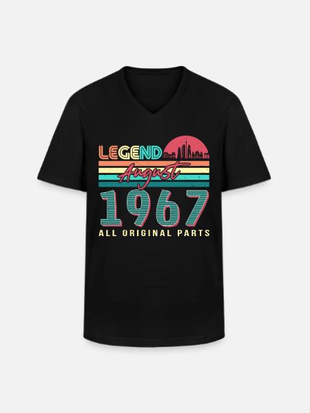 1967 August All original - Men's V-Neck T-Shirt - black