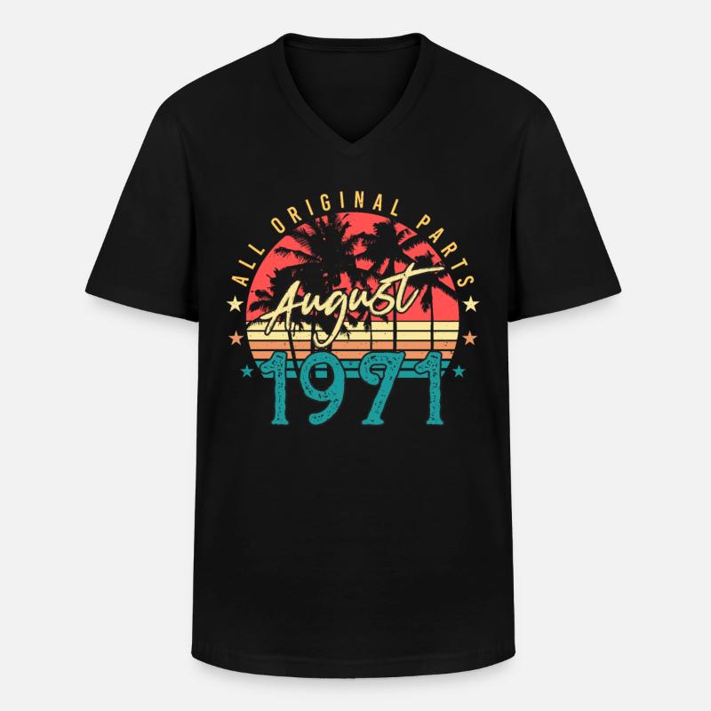 August 1971 Alles Original - Männer-T-Shirt mit V-Ausschnitt - Schwarz