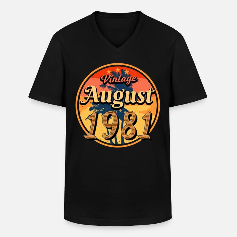 Geschenkidee Für August 1981 - Männer-T-Shirt mit V-Ausschnitt - Schwarz