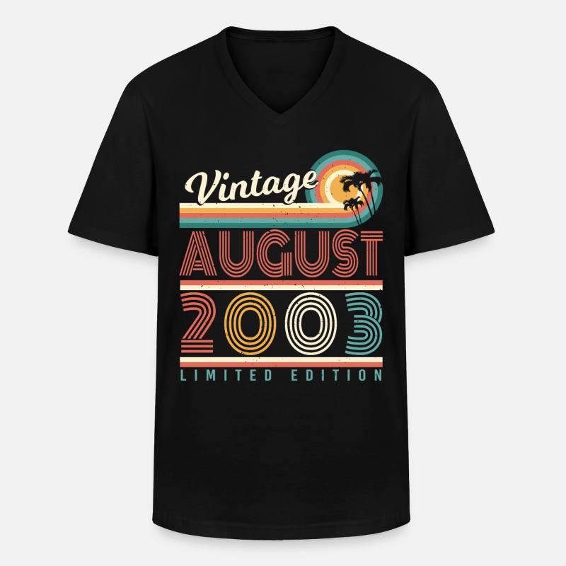 Geburtsmonat August 2003 - Männer-T-Shirt mit V-Ausschnitt - Schwarz
