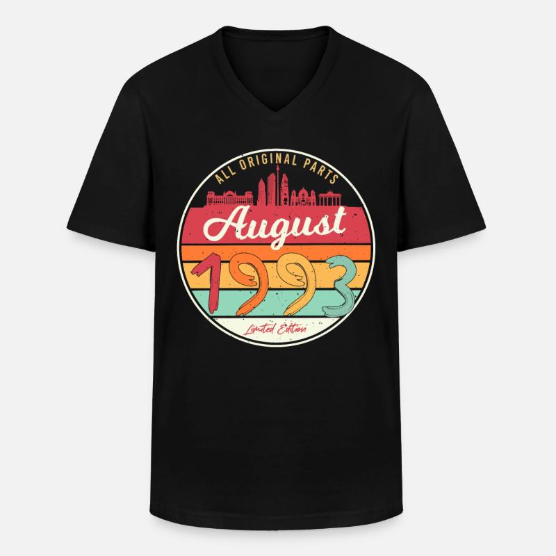 Baujahr August 1993 - Männer-T-Shirt mit V-Ausschnitt - Schwarz