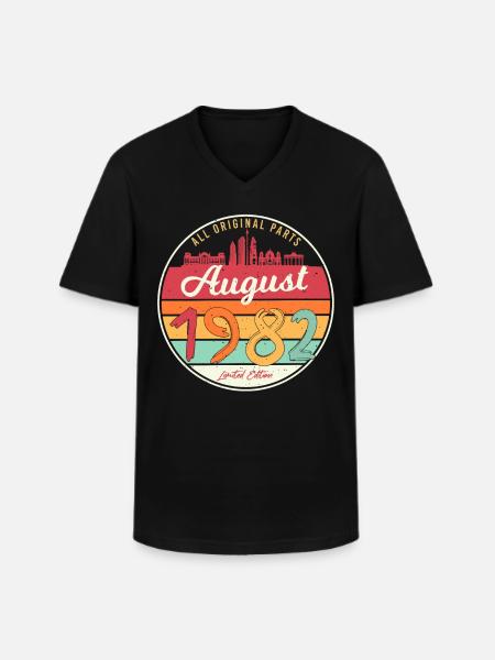 40e anniversaire août 1982 - T-shirt col V Homme - noir