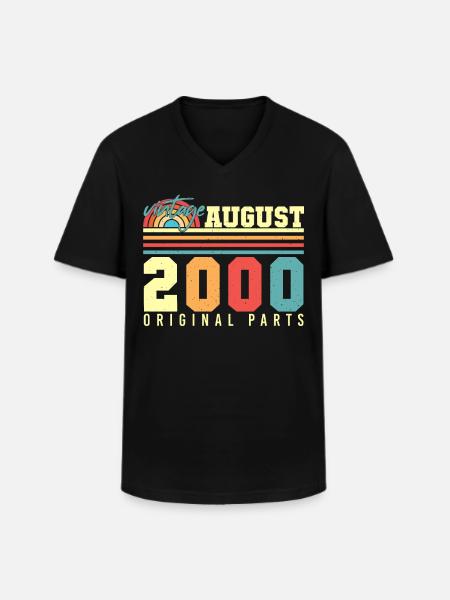 Geburtsmonat August 2000 - Männer-T-Shirt mit V-Ausschnitt - Schwarz