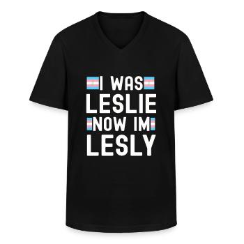 Transgender Tshirt Transsexual Pride - Men's V-Neck T-Shirt - black - Front - AI Model Male 178 dark (178cm)