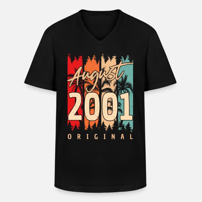 Geburtsmonat August 2001 - Männer-T-Shirt mit V-Ausschnitt - Schwarz