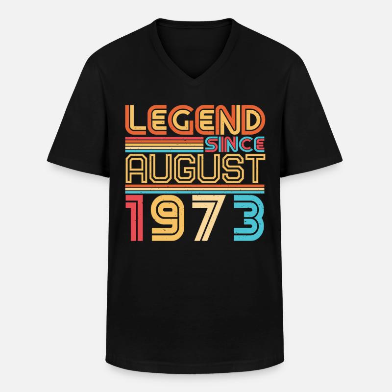 August 1973 Geschenkidee - Männer-T-Shirt mit V-Ausschnitt - Schwarz