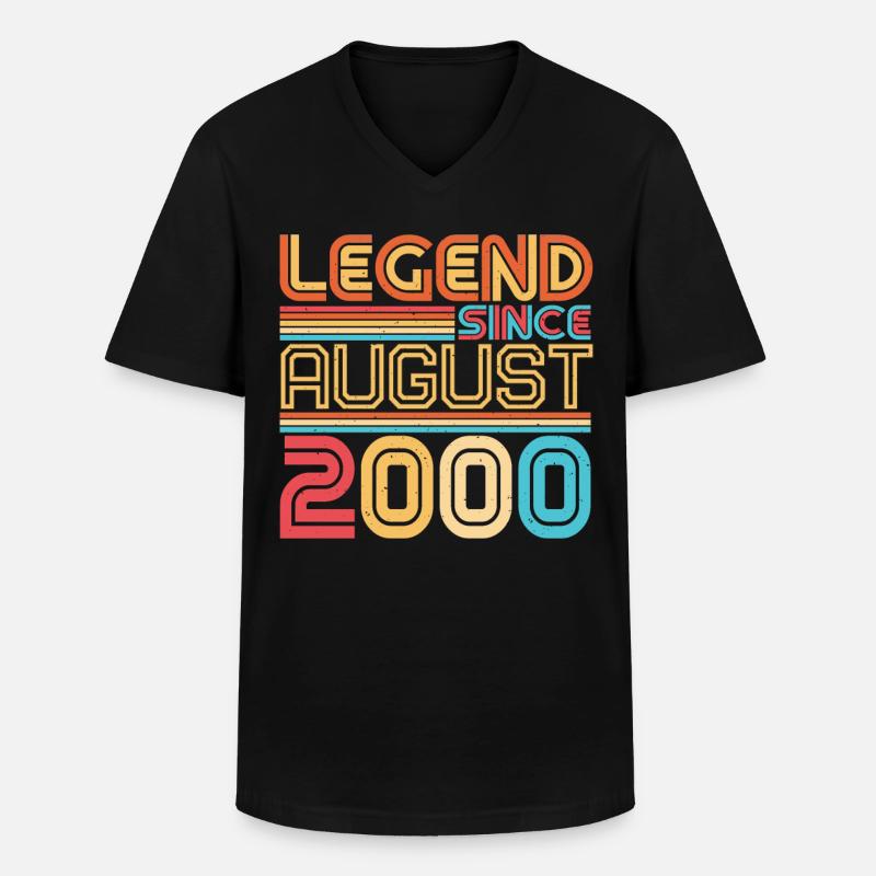 Geboren Im August 2000 - Männer-T-Shirt mit V-Ausschnitt - Schwarz