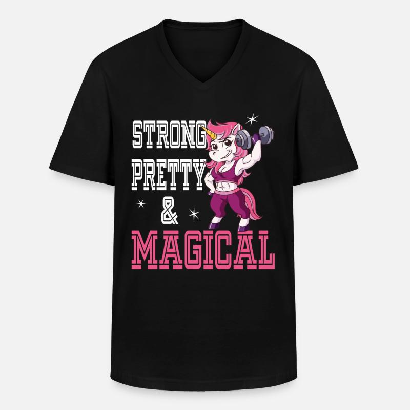 Strong Pretty and Magical - Männer-T-Shirt mit V-Ausschnitt - Schwarz