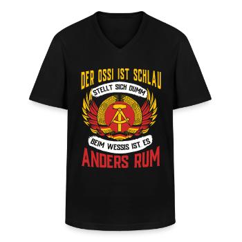 Ostdeutschland Geschenk Osten Ossi DDR Ostalgie - Männer-T-Shirt mit V-Ausschnitt - Schwarz - Vorne - AI Model Male 178 dark (178cm)
