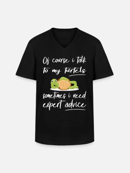 Funny Turtle Design Pet - Men's V-Neck T-Shirt - black