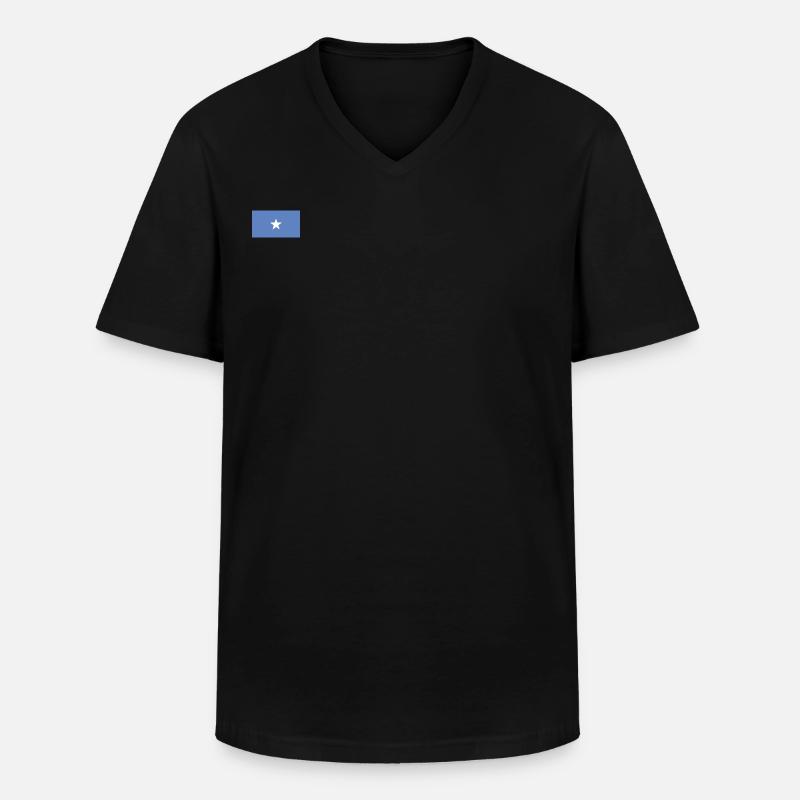 Somalia Flagge - Männer-T-Shirt mit V-Ausschnitt - Schwarz