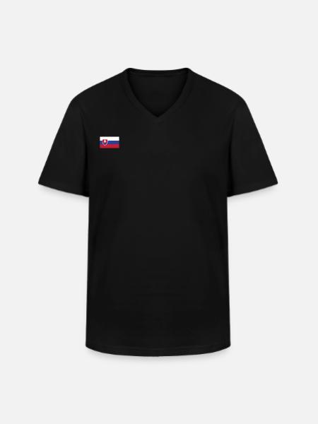 Slovakia Flag - Men's V-Neck T-Shirt - black