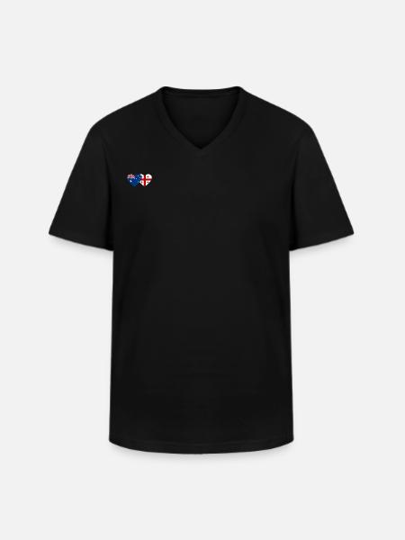Australia Georgia Flag Heart - Men's V-Neck T-Shirt - black