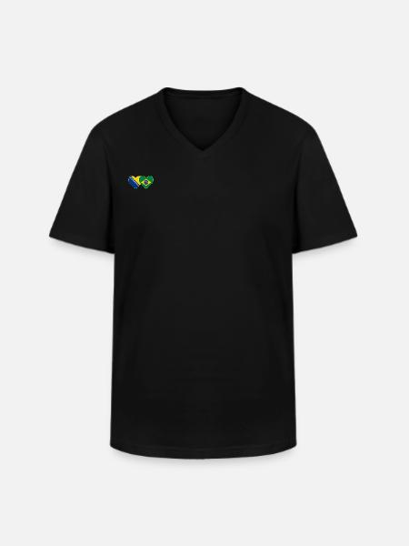 Bosnia Brazil Flag Heart - Men's V-Neck T-Shirt - black