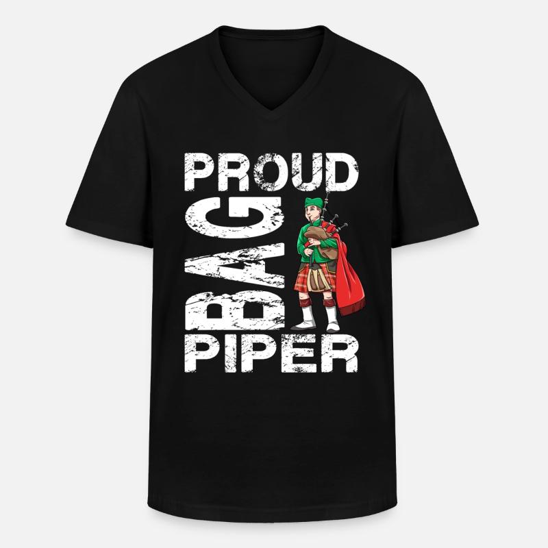 Stolzer Dudelsack - Männer-T-Shirt mit V-Ausschnitt - Schwarz