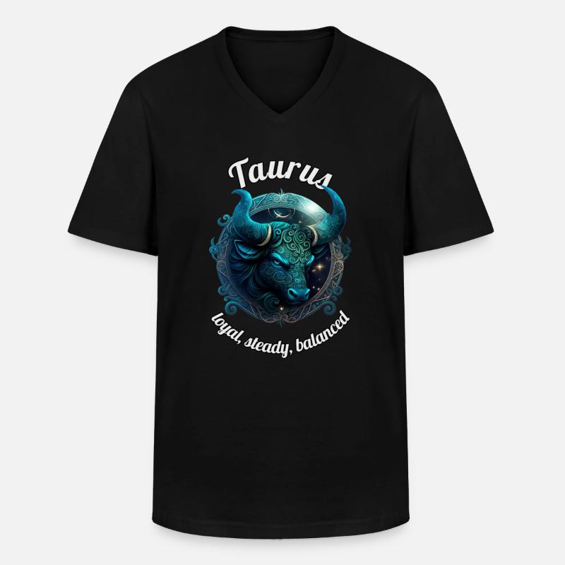 Taurus Sternzeichen Stier Astronomie - Männer-T-Shirt mit V-Ausschnitt - Schwarz