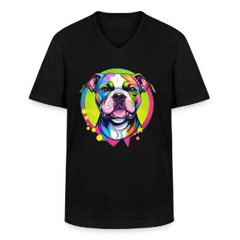 Dog illustration - Männer-T-Shirt mit V-Ausschnitt - Schwarz - Vorne - AI Model Male 178 dark (178cm)