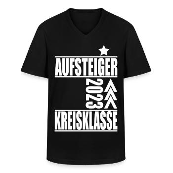 Aufsteiger Kreisklasse 2023 Aufstiegstrikot - Männer-T-Shirt mit V-Ausschnitt - Schwarz - Vorne - AI Model Male 178 dark (178cm)