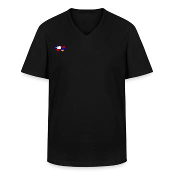 Chile Armenien Flagge Herz - Männer-T-Shirt mit V-Ausschnitt - Schwarz - Vorne - AI Model Male 178 dark (178cm)