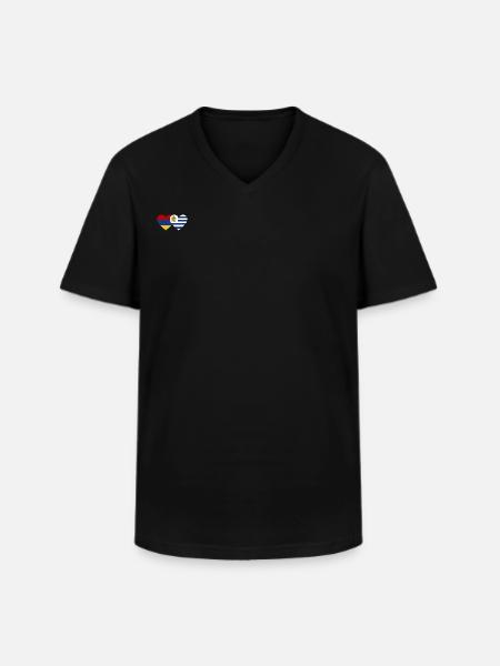 Armenia Uruguay Flag Heart - Men's V-Neck T-Shirt - black