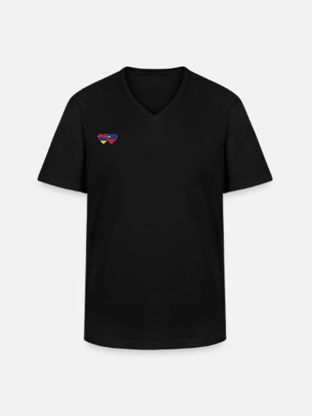 Armenia Liechtenstein Flag Heart - Men's V-Neck T-Shirt - black