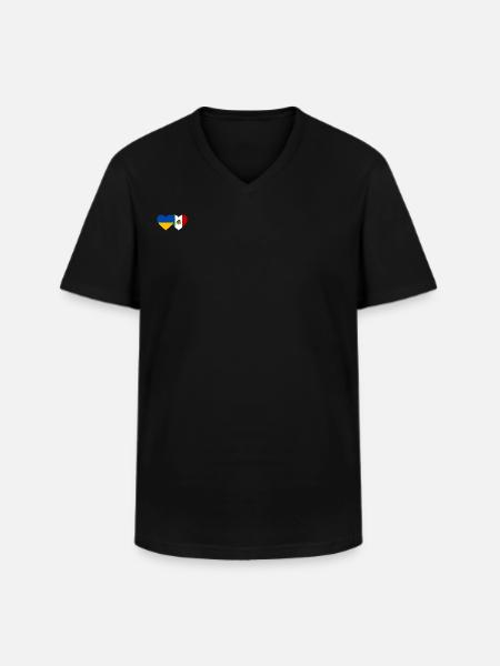 Ukraine Mexico Flag Heart - Men's V-Neck T-Shirt - black