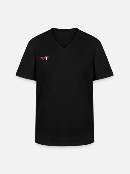 Kenya France Flag Heart - Men's V-Neck T-Shirt - black