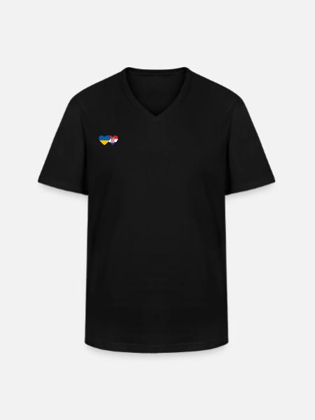 Ukraine Croatia flag heart - Men's V-Neck T-Shirt - black