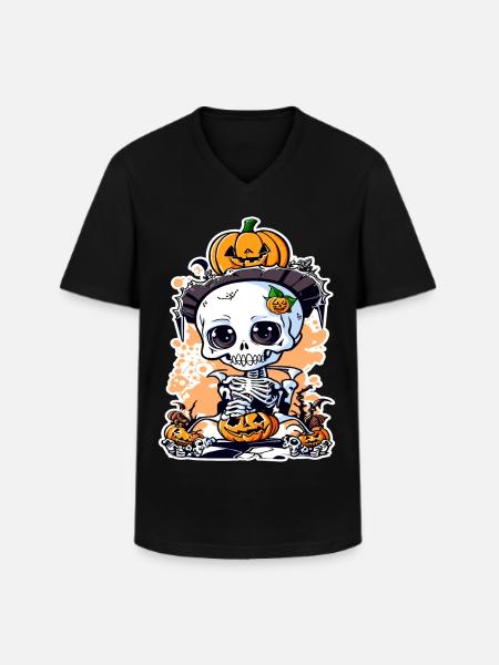 Halloween Knut - Männer-T-Shirt mit V-Ausschnitt - Schwarz