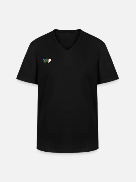 Namibia Algeria Flag Heart - Men's V-Neck T-Shirt - black