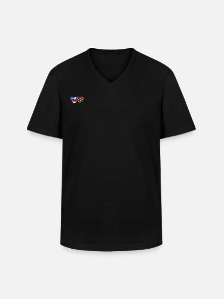 USA Namibia Flag Heart - Men's V-Neck T-Shirt - black