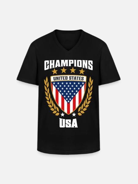 Champions USA - Celebrate American pride - Men's V-Neck T-Shirt - black