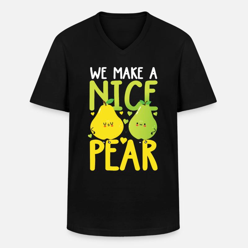 We Make A Nice Pear - Männer-T-Shirt mit V-Ausschnitt - Schwarz