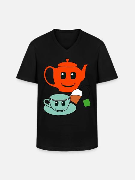 Gastronomy Host Tea Teapot Drinks - Men's V-Neck T-Shirt - black