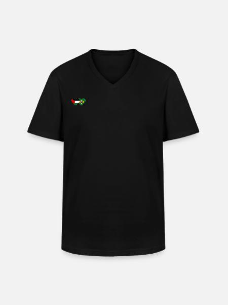 Palestine Brazil Flag Heart - Men's V-Neck T-Shirt - black