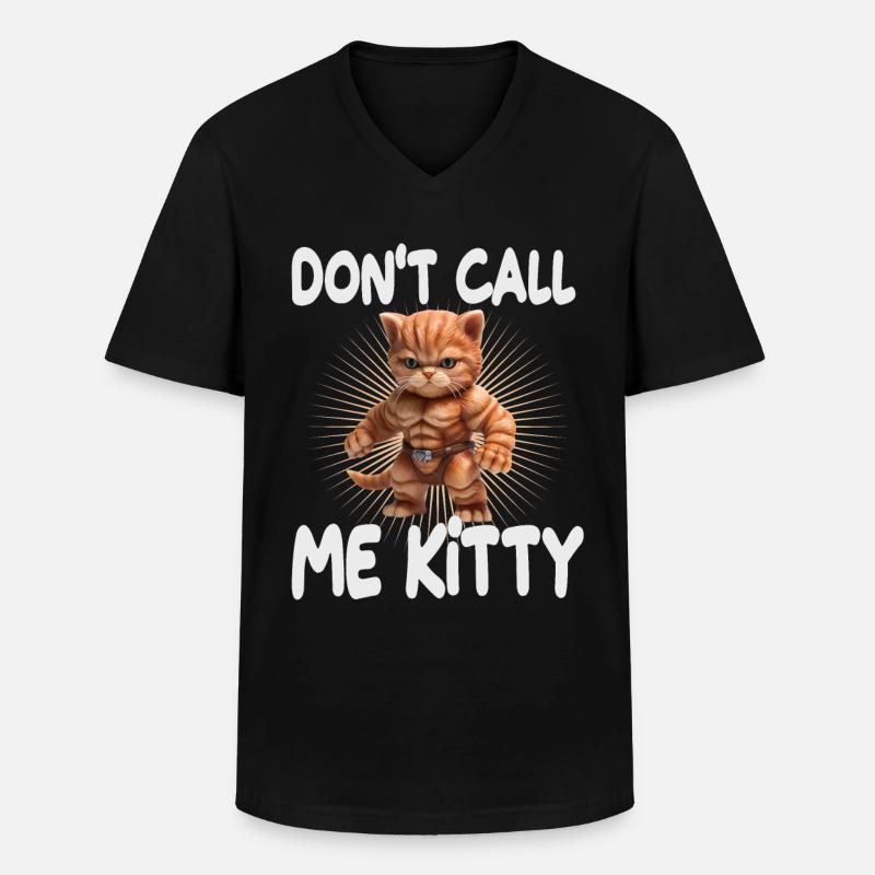 Don't Call Me Kitty - Männer-T-Shirt mit V-Ausschnitt - Schwarz