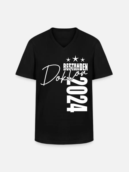 Doktor bestanden - Männer-T-Shirt mit V-Ausschnitt - Schwarz