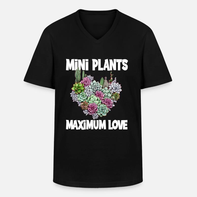 Plants Maximum Love - Männer-T-Shirt mit V-Ausschnitt - Schwarz