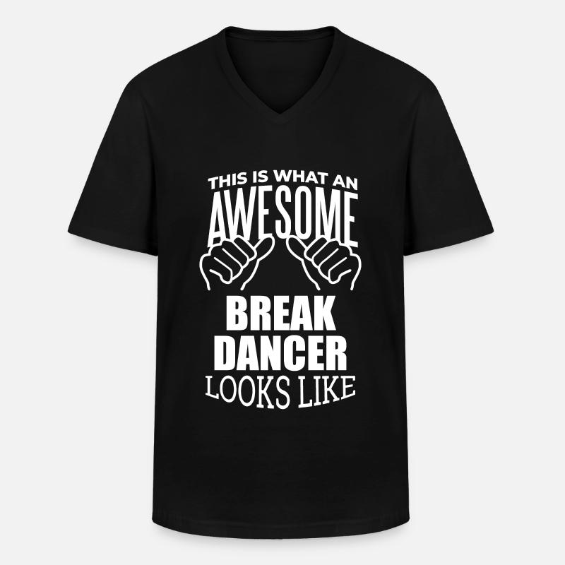 Breakdancer - Männer-T-Shirt mit V-Ausschnitt - Schwarz