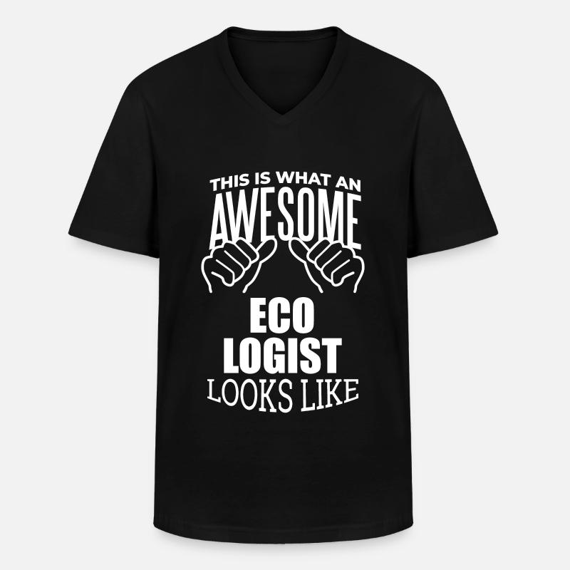 Ökologie - Männer-T-Shirt mit V-Ausschnitt - Schwarz
