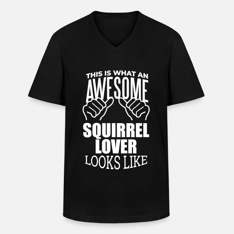 Eichhörnchen - Männer-T-Shirt mit V-Ausschnitt - Schwarz