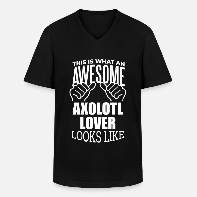 Axolotl - Männer-T-Shirt mit V-Ausschnitt - Schwarz