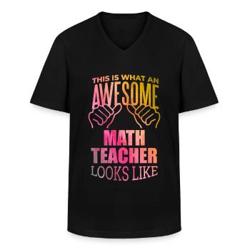 Mathe - Männer-T-Shirt mit V-Ausschnitt - Schwarz - Vorne - AI Model Male 178 dark (178cm)